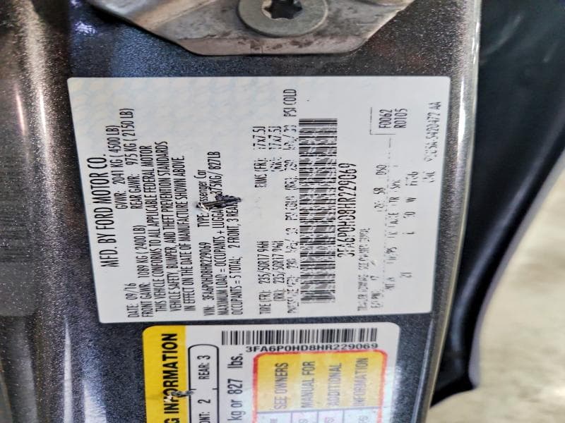 2017 FORD FUSION SE 13