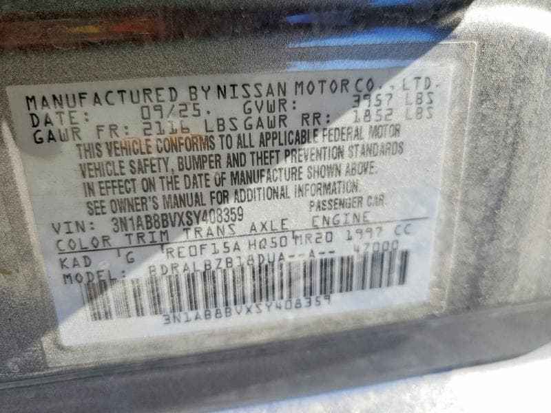 2025 NISSAN SENTRA S 13