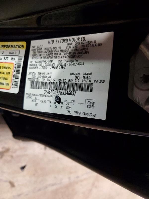 2017 FORD FUSION SE 13
