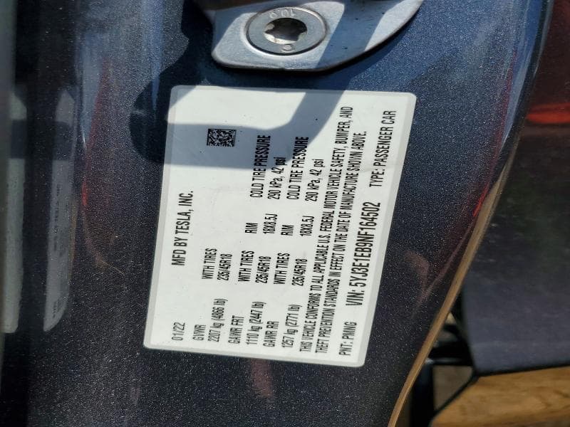 2022 TESLA MODEL 3 12