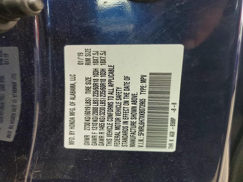 2019 HONDA ODYSSEY EXL 13