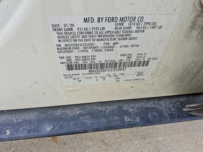 2020 FORD ECOSPORT SE 13