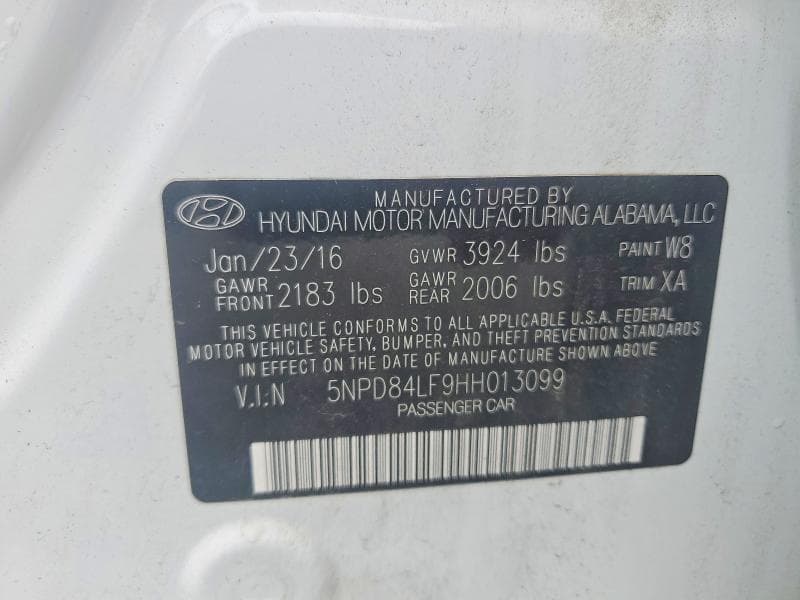 2017 HYUNDAI ELANTRA SE 12