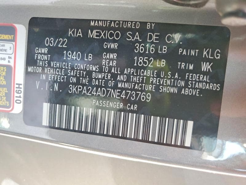 2022 KIA RIO S 13