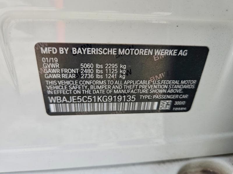 2019 BMW 540 I 12