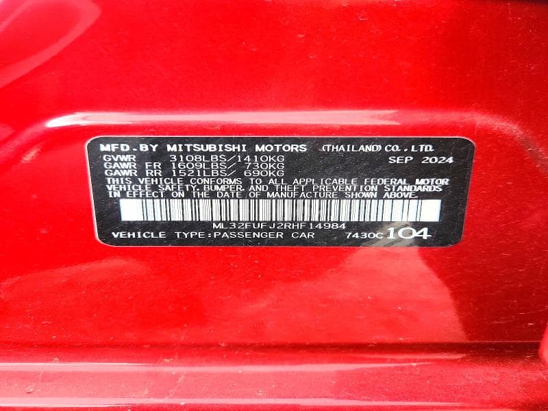 2024 MITSUBISHI MIRAGE G4 ES 13