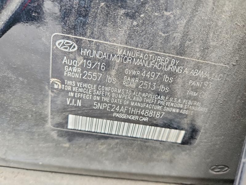 2017 HYUNDAI SONATA SE 12