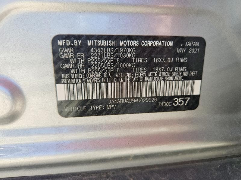 2021 MITSUBISHI OUTLANDER SPORT ES 12