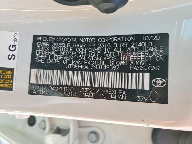 2021 TOYOTA COROLLA LE 13