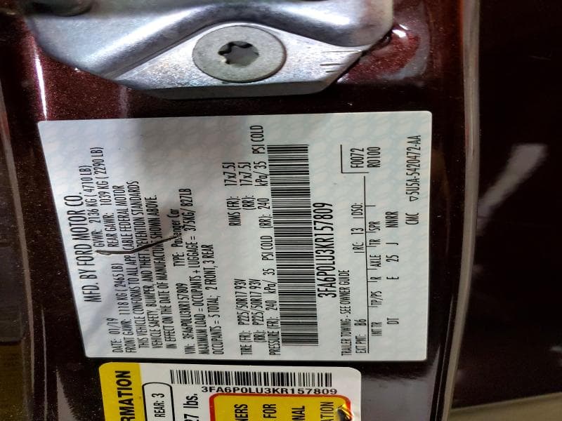 2019 FORD FUSION SE 12