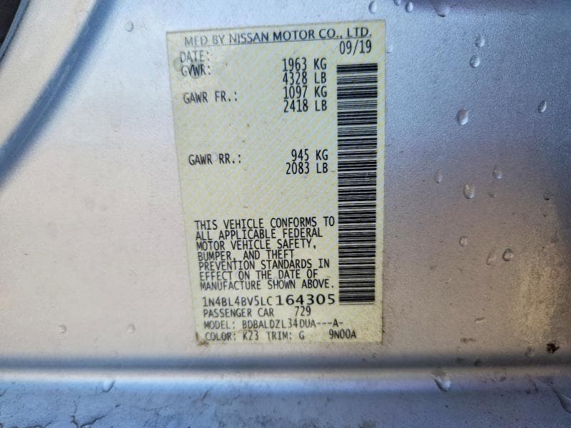 2020 NISSAN ALTIMA S 12