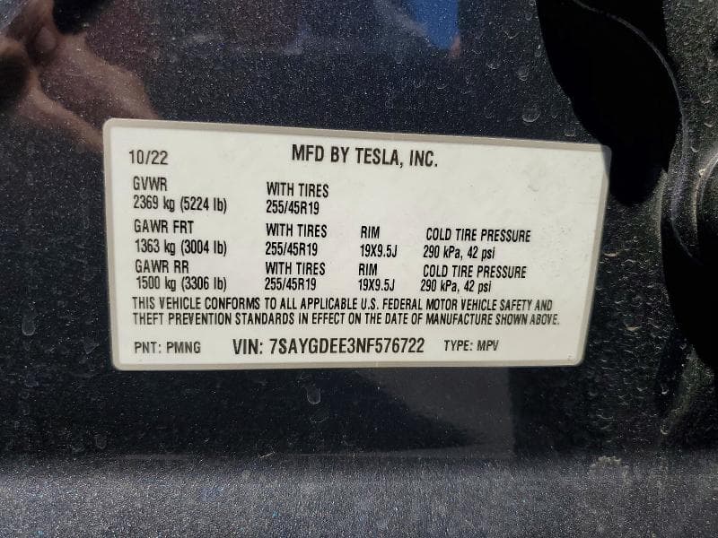 2022 TESLA MODEL Y 13