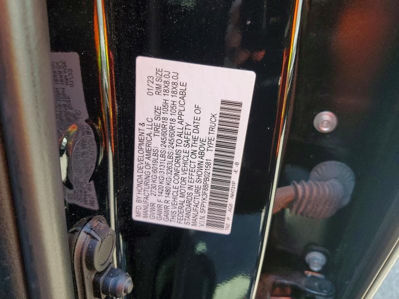 2023 HONDA RIDGELINE BLACK EDITION 12