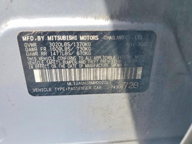 2021 MITSUBISHI MIRAGE ES 12