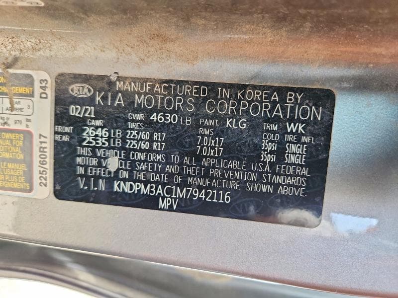 2021 KIA SPORTAGE LX 13