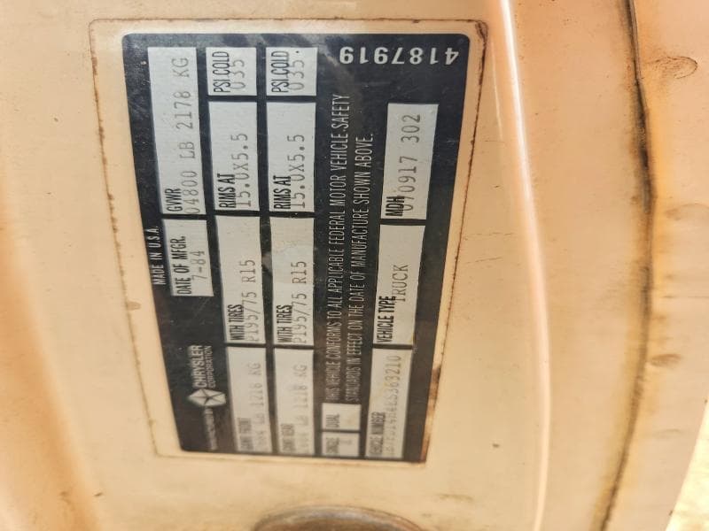 1984 DODGE D-SERIES D150 D150 13
