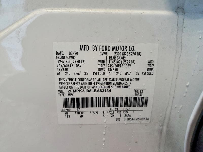 2020 FORD EDGE SEL 14
