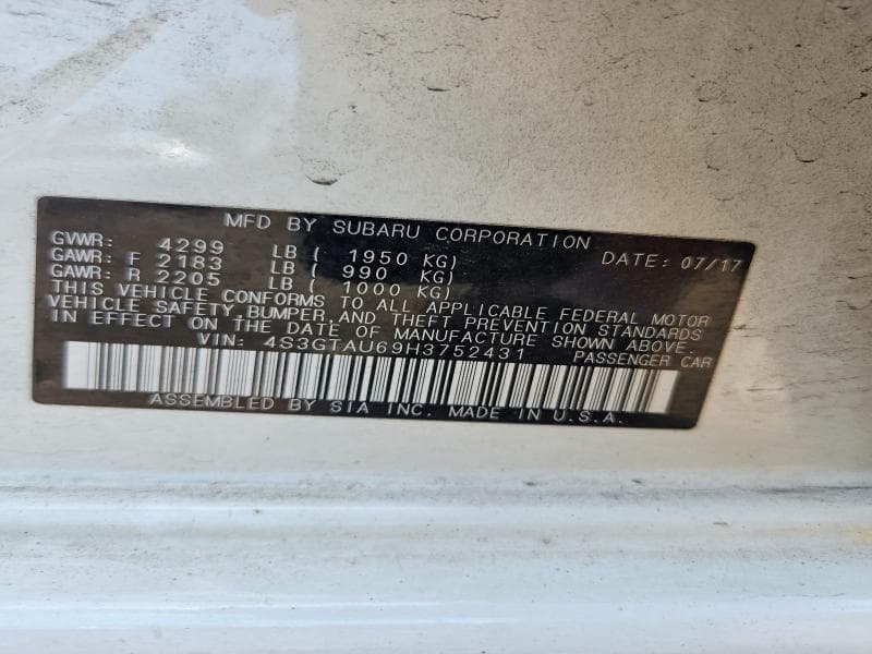 2017 SUBARU IMPR 4D 4X 13