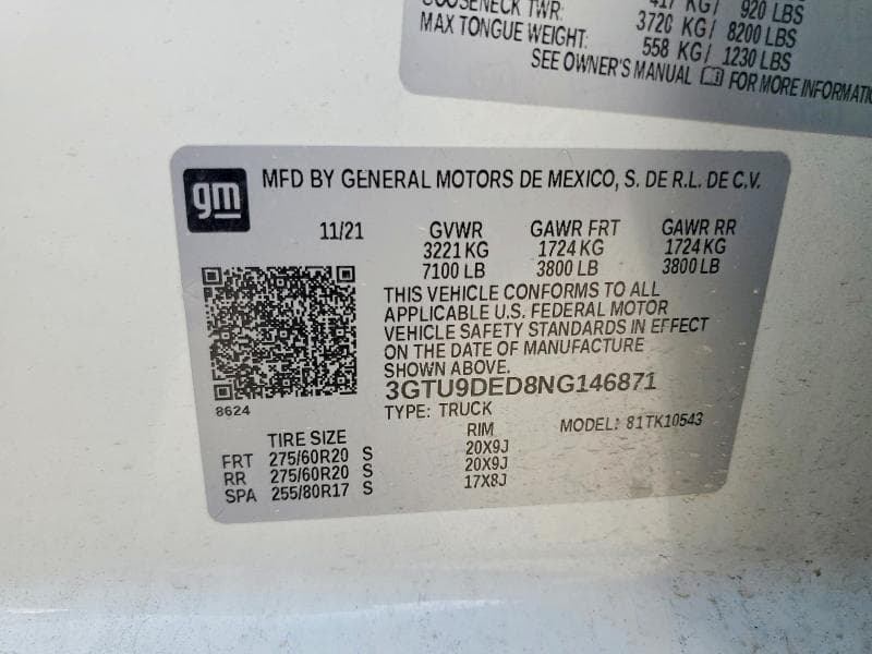 2022 GMC SIERRA LIMITED K1500 SLT 12