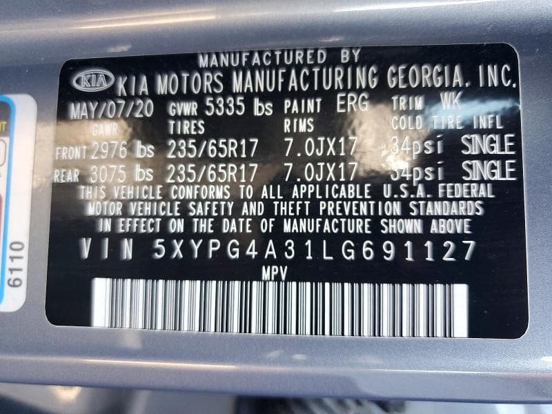 2020 KIA SORENTO L 13