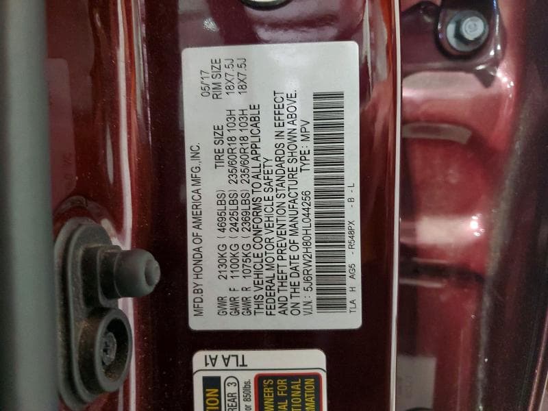 2017 HONDA CR-V EXL 12