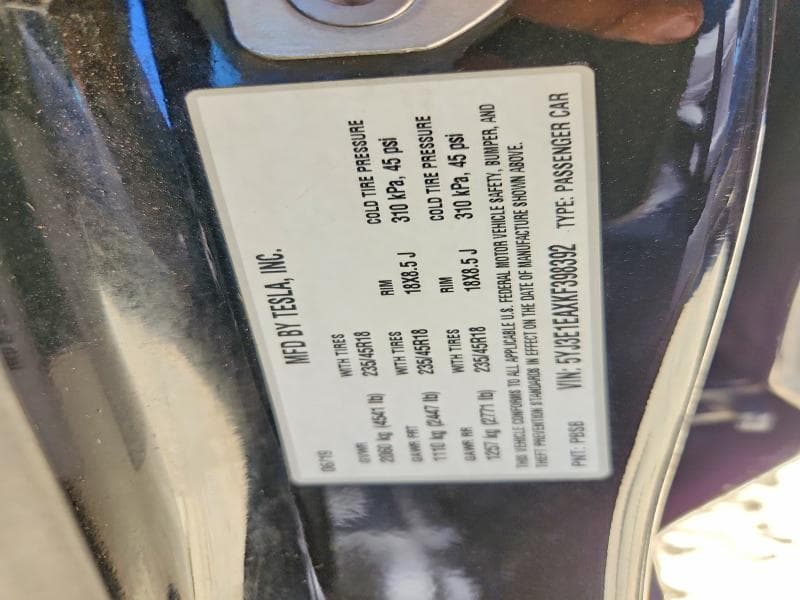 2019 TESLA MODEL 3 12