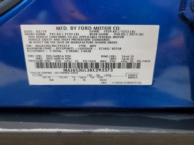 2019 FORD ECOSPORT SE 13