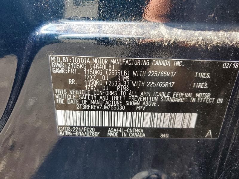 2018 TOYOTA RAV4 XLE 14