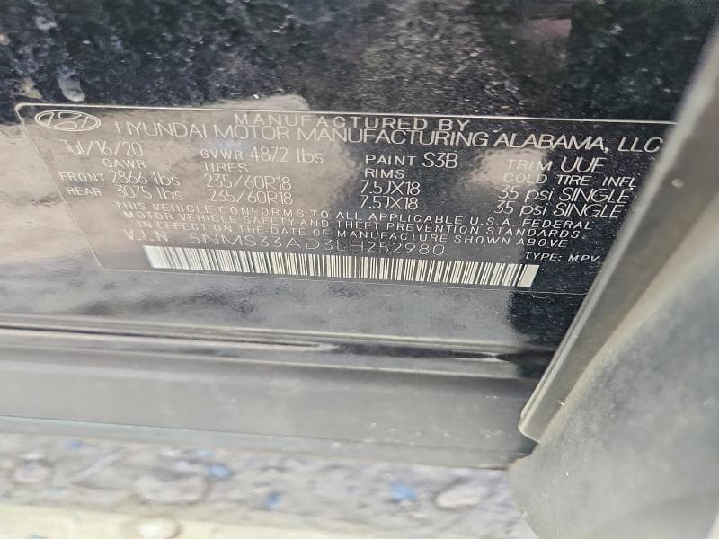 2020 HYUNDAI SANTA FE SEL 13