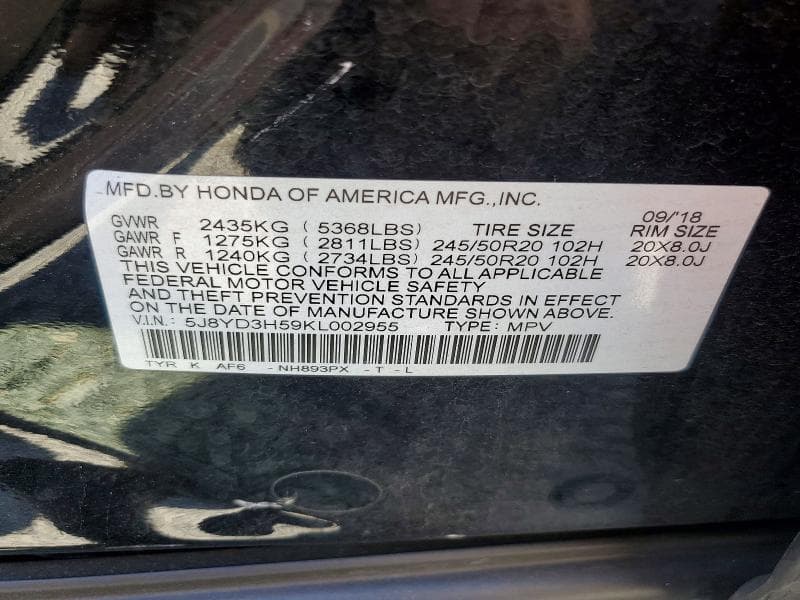 2019 ACURA MDX TECHNOLOGY 12