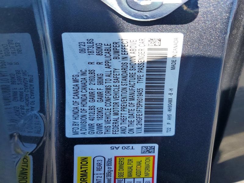 2023 HONDA CIVIC EX 13