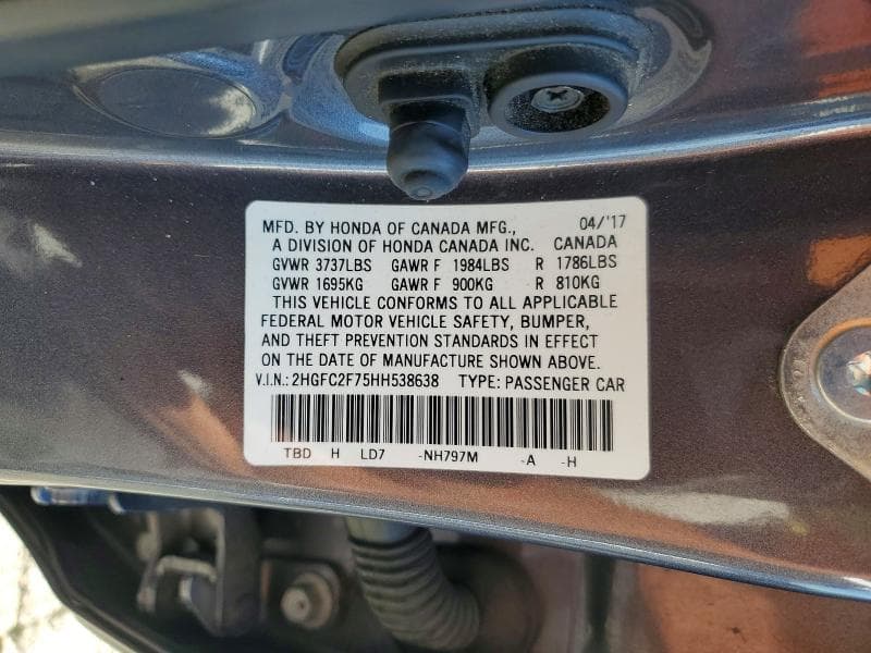 2017 HONDA CIVIC EX 12