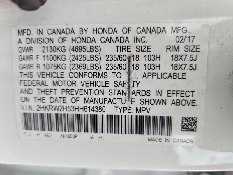 2017 HONDA CR-V EX 13