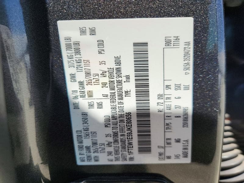 2018 FORD F150 SUPERCREW 12