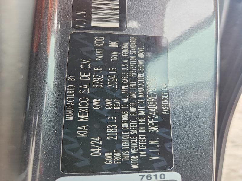 2024 KIA FORTE LXS 12