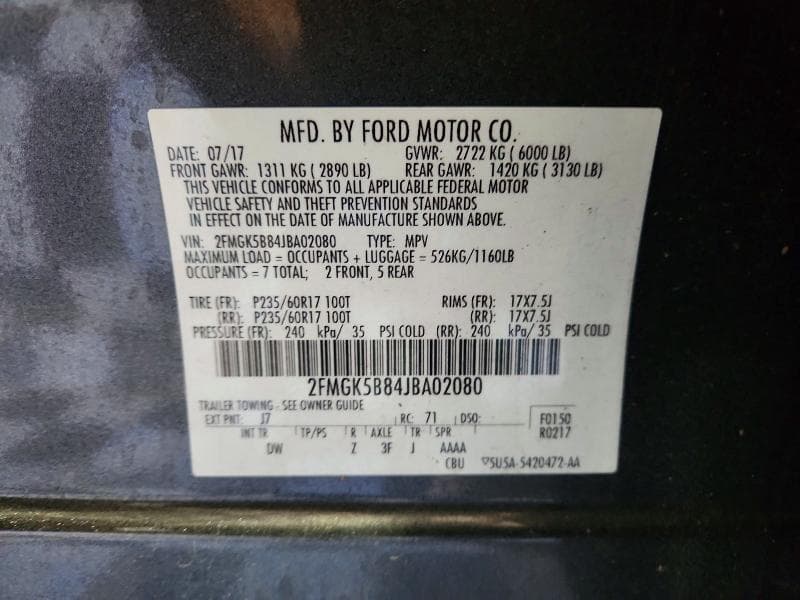 2018 FORD FLEX SE 13