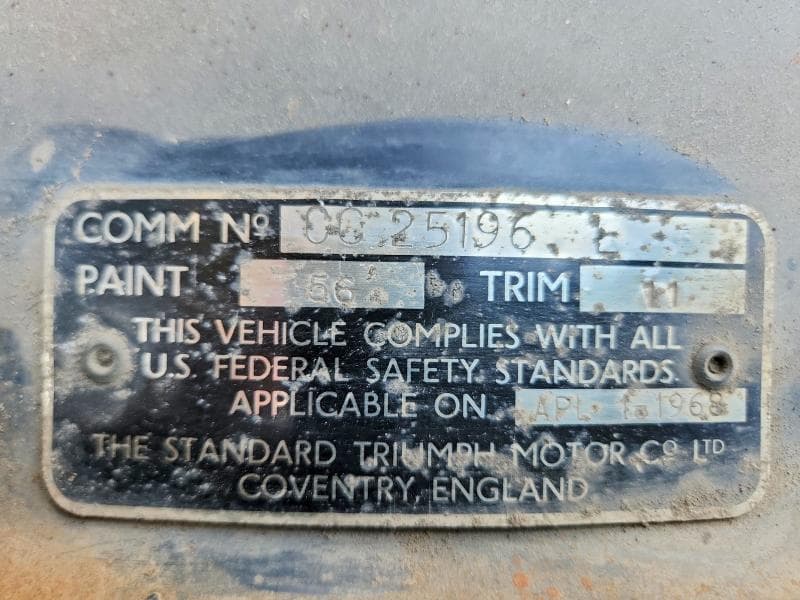 1969 TRIUMPH CAR GT6 12