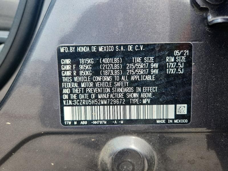 2021 HONDA HR-V EX EX 14