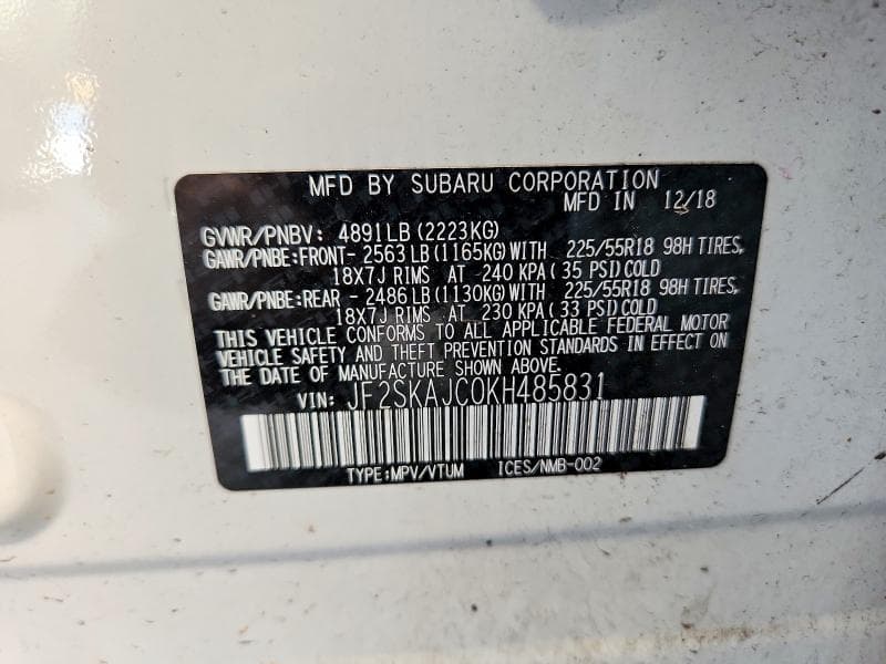2019 SUBARU FORESTER SPORT 12