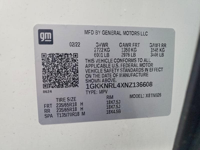 2022 GMC ACADIA SLE 14