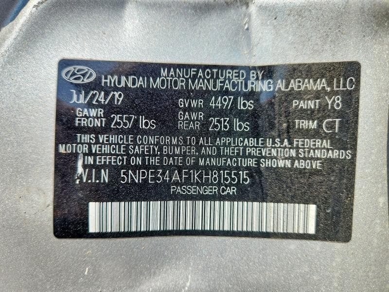 2019 HYUNDAI SONATA SPORT 12