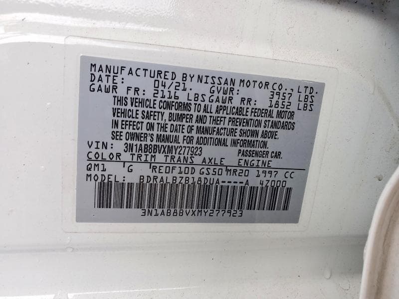 2021 NISSAN SENTRA S 12