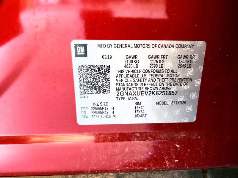 2019 CHEVROLET EQUINOX LT 13