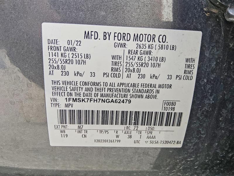 2022 FORD EXPLORER LIMITED 13