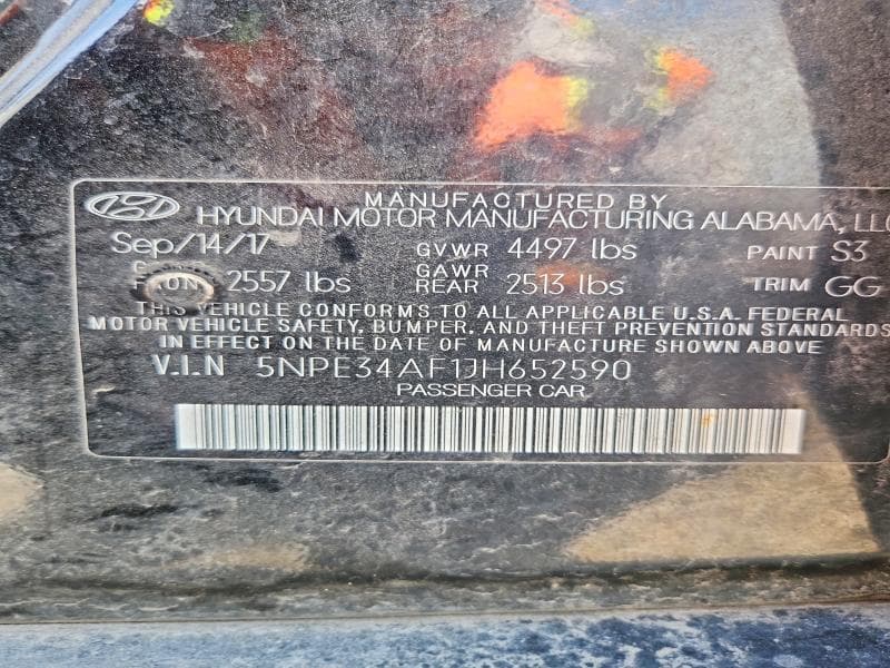 2018 HYUNDAI SONATA SEL SEL 12