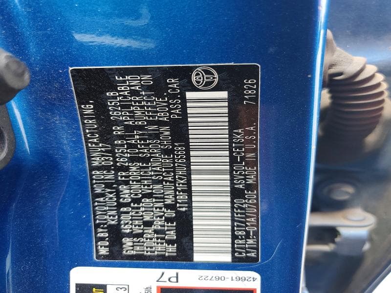 2017 TOYOTA CAMRY SE 12