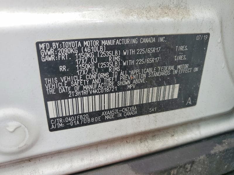 2019 TOYOTA RAV4 LE 13