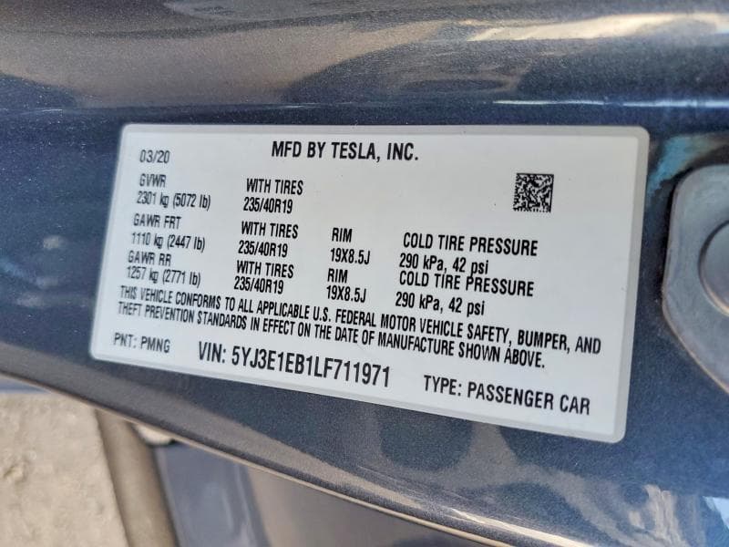 2020 TESLA MODEL 3 13