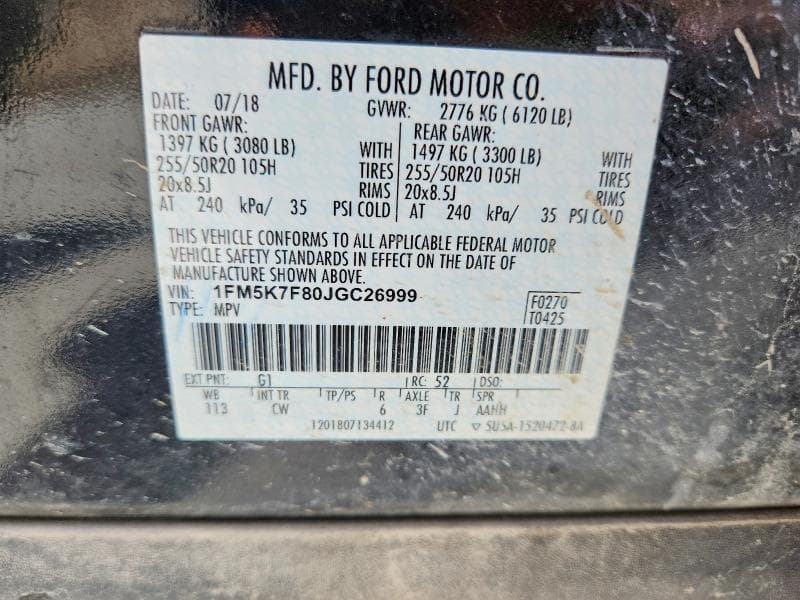 2018 FORD EXPLORER LIMITED 13