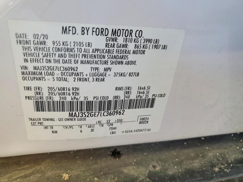 2020 FORD ECOSPORT SE 14